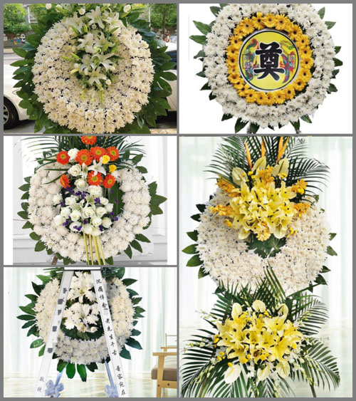 四川成都彭州市白鹿镇水观村花圈速递